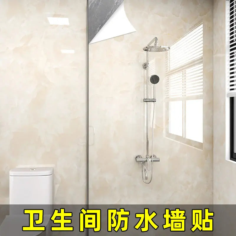 Wallpaper for Walls In Rolls Formaldehyde-free Bathroom Waterproof Sticker Toilet Wall Renovation Moisture-proof Wall Stickers