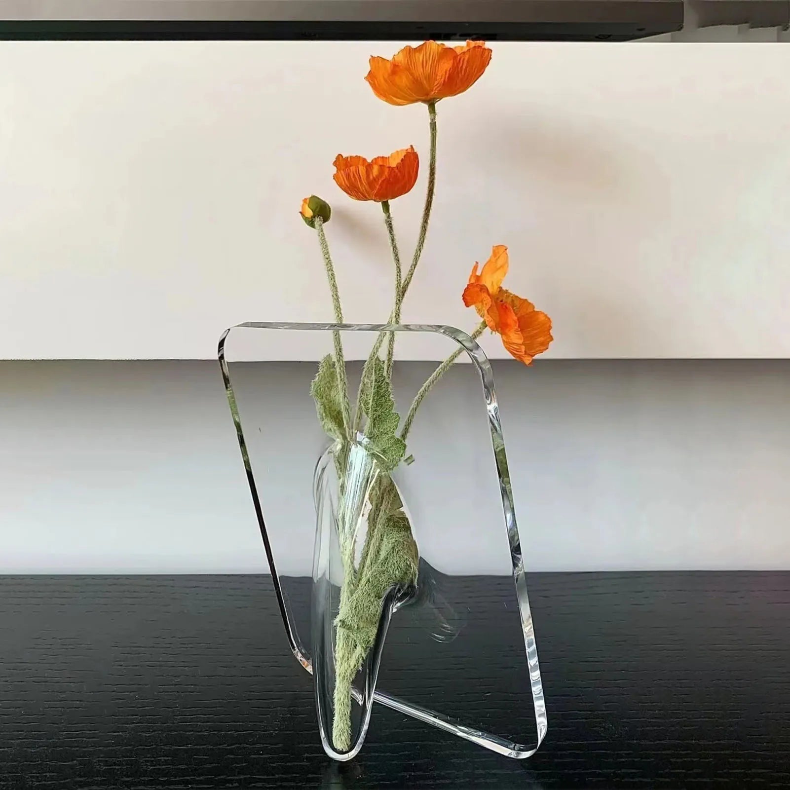 Photo Frame Vase Transparent Stylish Decorative Acrylic Hydroponic Flower Vase for Office Wedding Home
