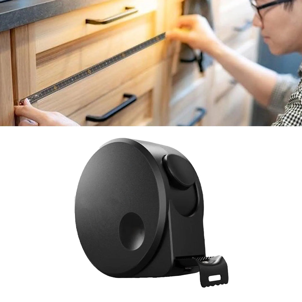 Steel Measuring Tape High Accuracy Thickened Retractable Easy Read Black Tape Measure for Home 3mx16mm