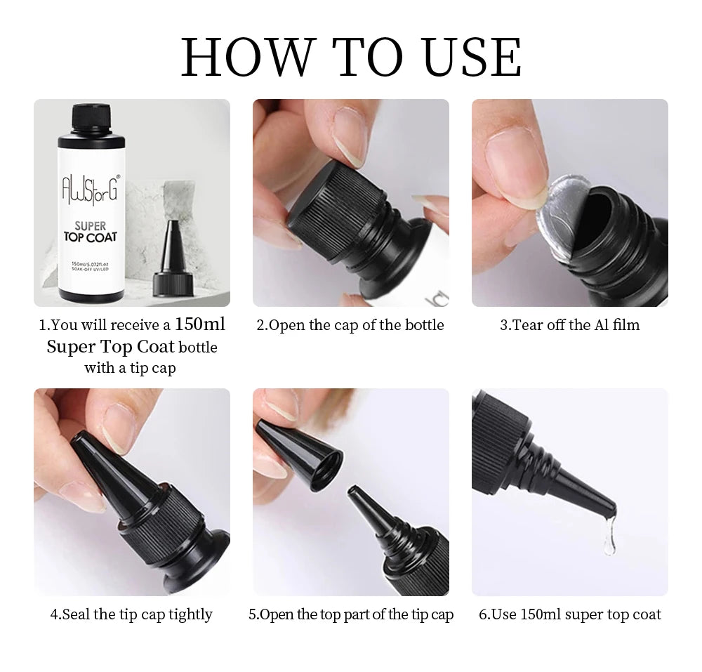 AWStorG 150ml Base Gel Super Top Coat Matte Top Coat Gel Polish Soak Off UV LED Gel Varnish Functional Gel Nail Salon