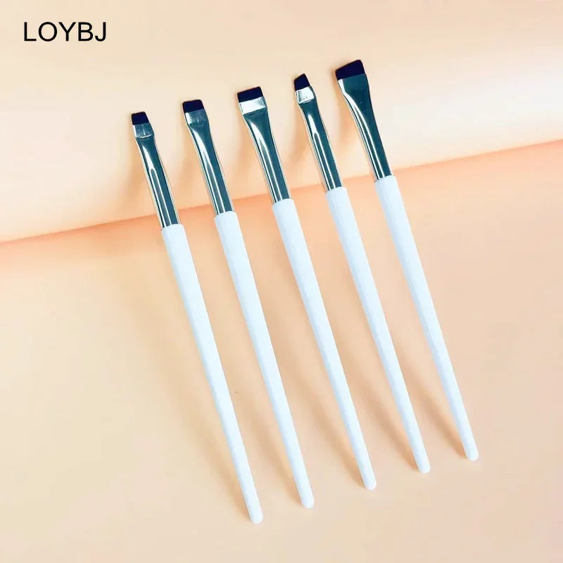 LOYBJ Thin Eyebrow Eyeliner Brush Super Fine Angled Brow Contour Brush Portable Women Eyebrow Liner Cream Cosmetic Makeup Tools