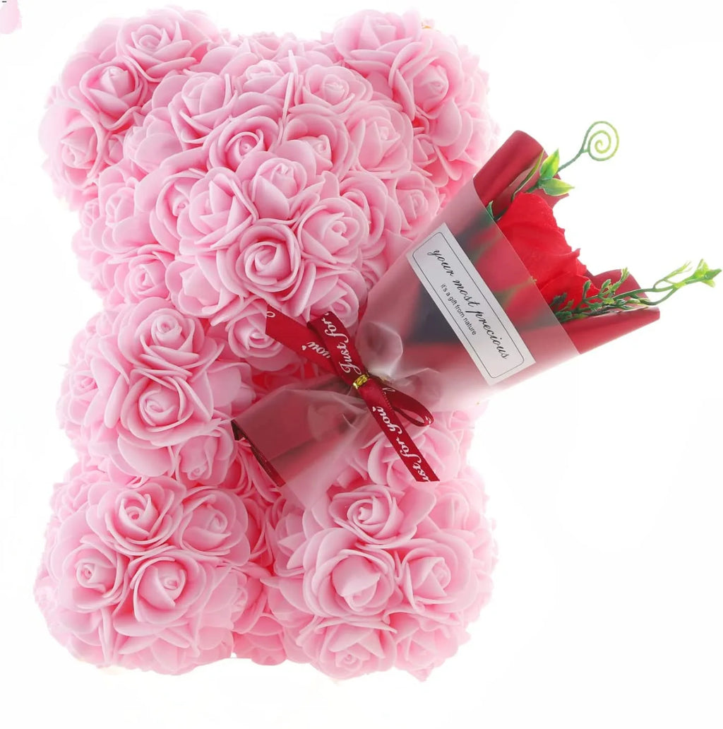 New Artificial Flower Eternal Rose Teddy Bear for Mom Mother's Day Birthday Valentine's Day Anniversary Gifts & Decorations