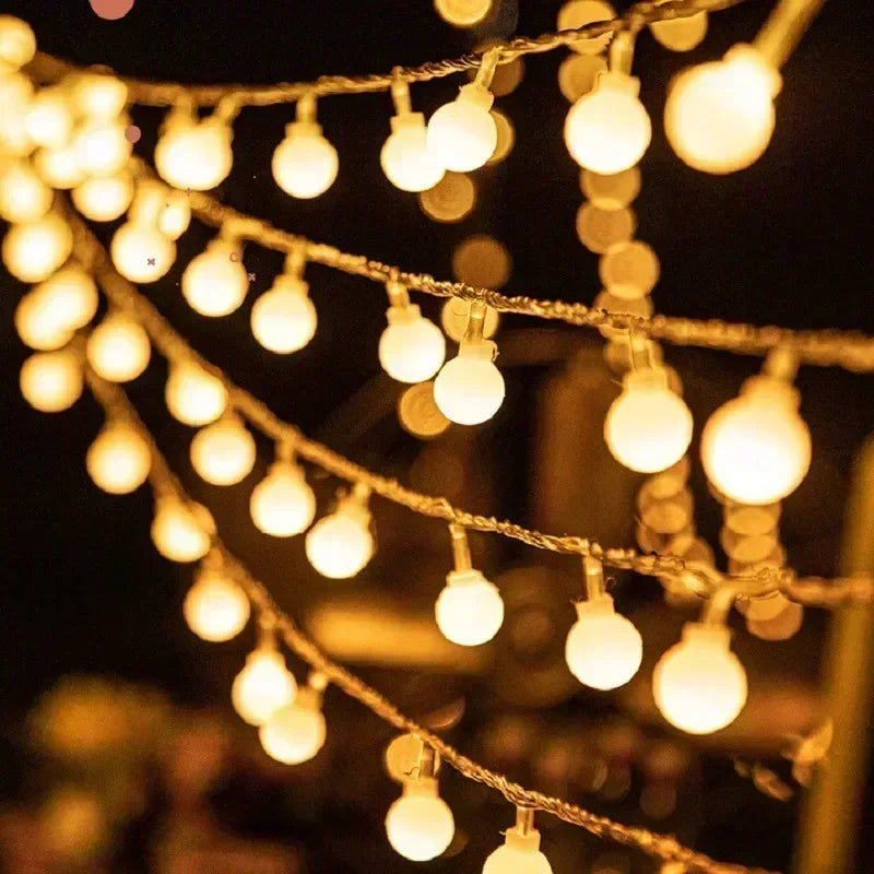 Battery Powered Led Ball String Lights Indoor Globe Fairy Light for Wedding Decorative Light String Tent Christmas Decoration