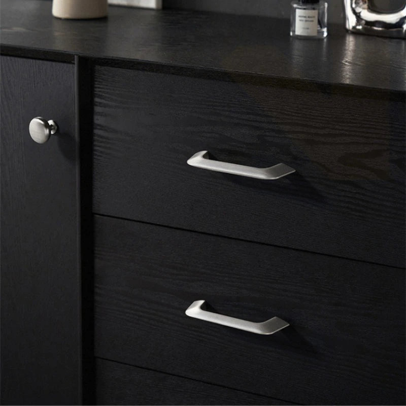 Nickel Brushed Kitchen Cabinet Pulls Silver Wardrobe Drawer Handles Zinc Alloy Single Hole Knobs Modern Furniture Door Handles