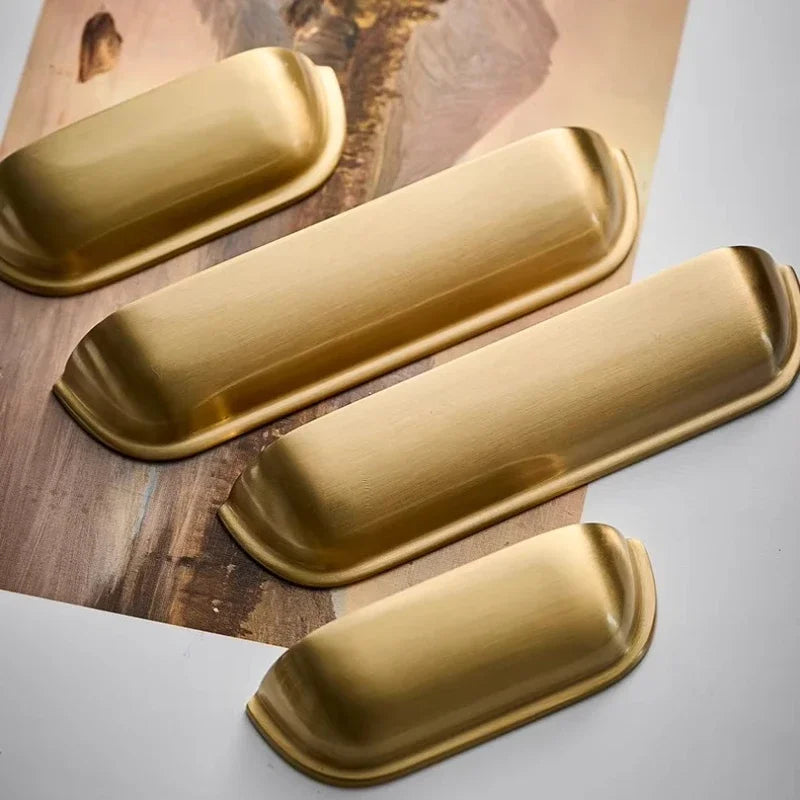 Bedroom Wardrobe Kitchen Drawer Shoe Cabinet Door Handle Gold Shell Shape Brass Handle Furniture Knob Handware Decorative Handle