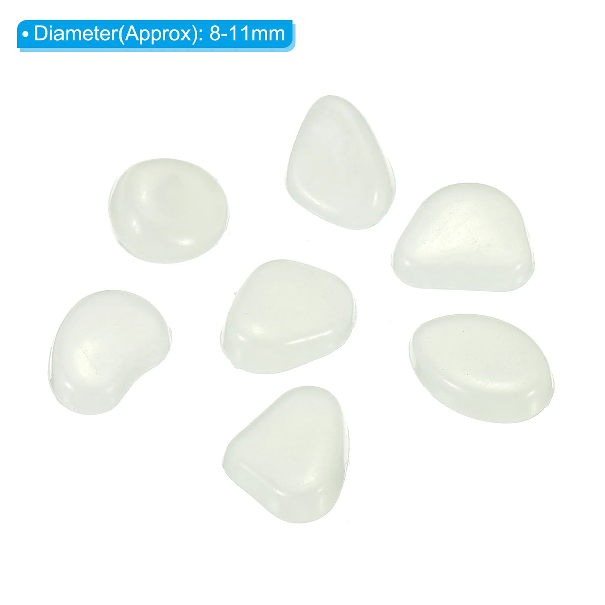 100pcs Glow Rocks 8-11mm Glow Pebbles Decoration in the Dark Luminous Stones Decor DIY Decorative for Garden, Potted Plant