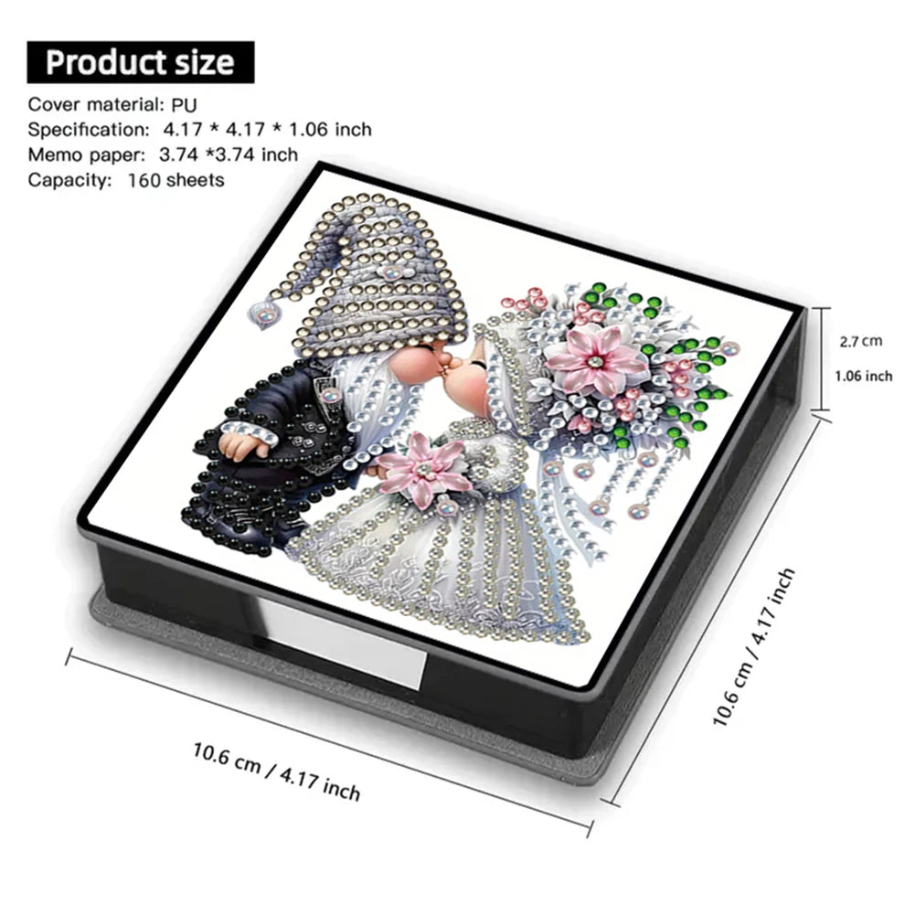 PU 5D Diamond Painting Kit Note Box with 160 Sheets Diamond Art Notebook Box for Daily Record Or Gift