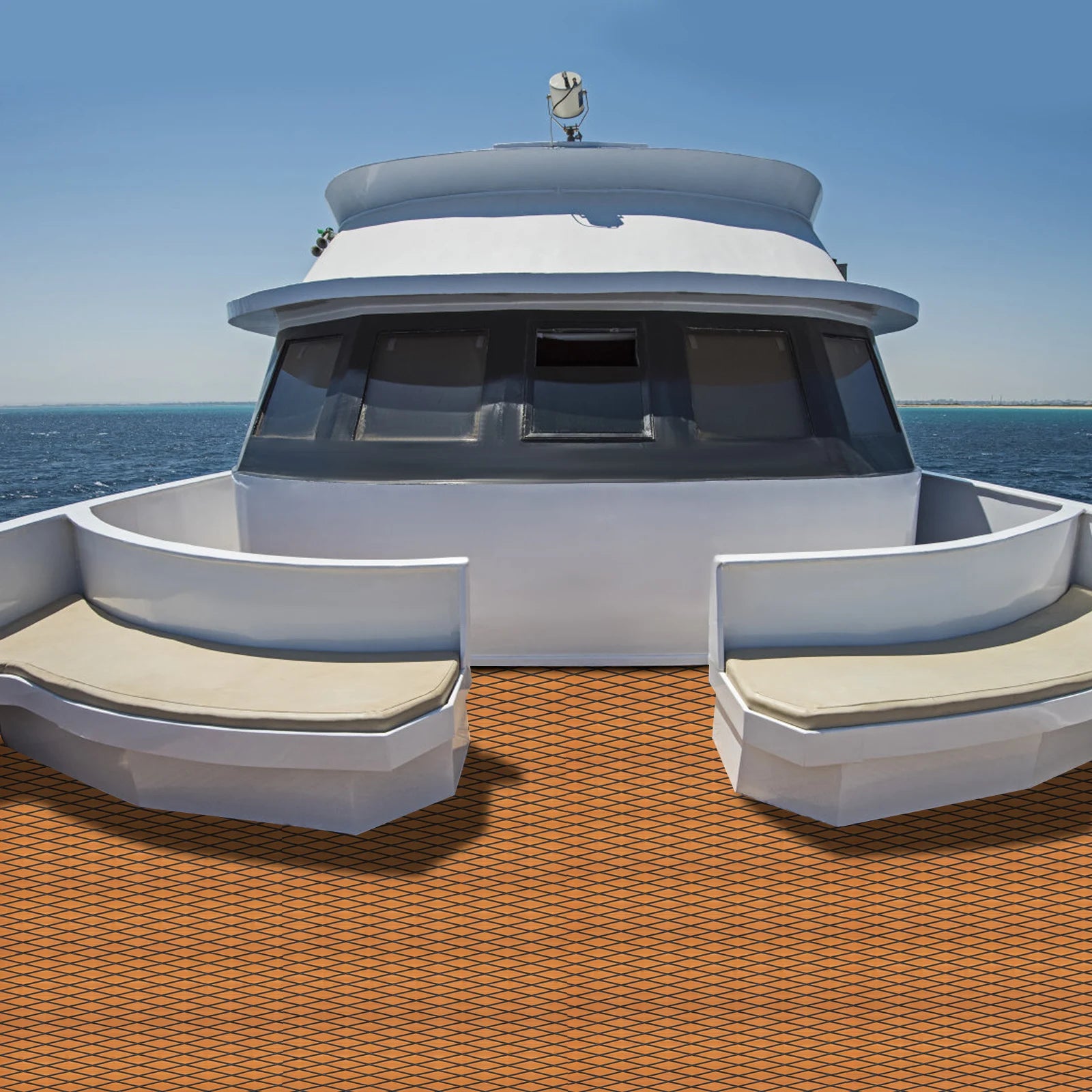 94"x35" Boat Non-Slip EVA Foam Decking Faux Teak Marine Self-Adhesive Mat for Motorboat RV Yacht Swimming Pool