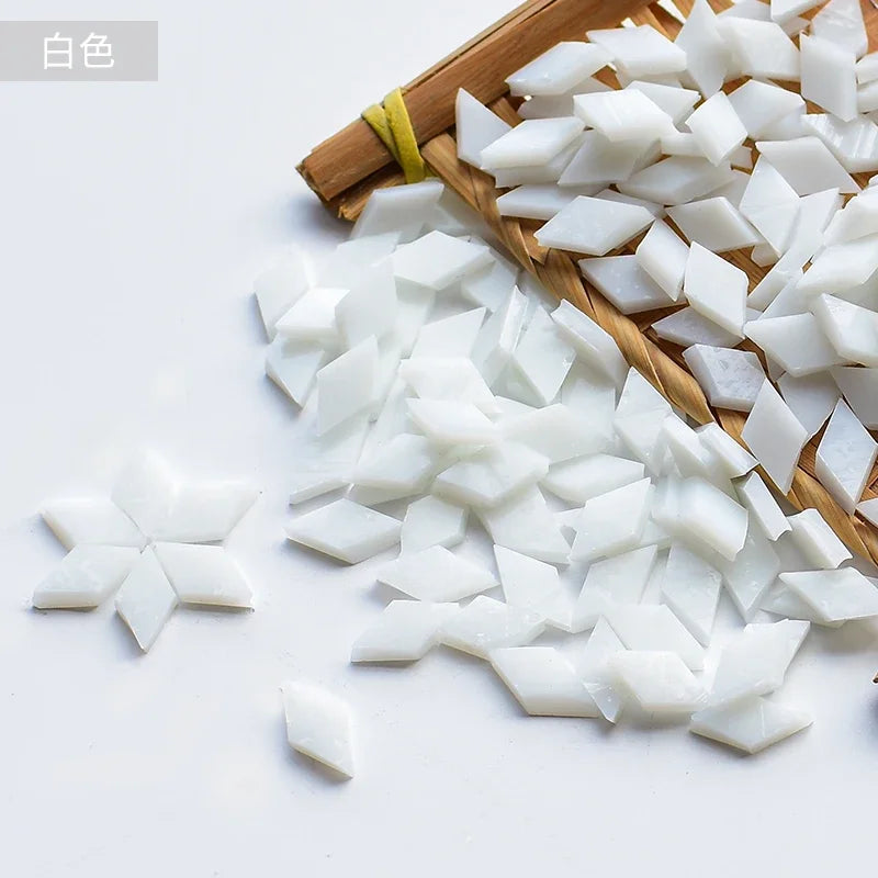 200g Diamond Shape Mosaic Mica Stained Glass Mosaic Tiles Mosaic Making Tiles for Puzzle Art DIY Craft Lamp Table Accessories