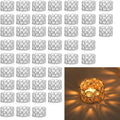 48Pcs Silver Candle Holder Tea Light Candles Holder Crystal Candle for Wedding Party Home Table Decor(candle excluded)