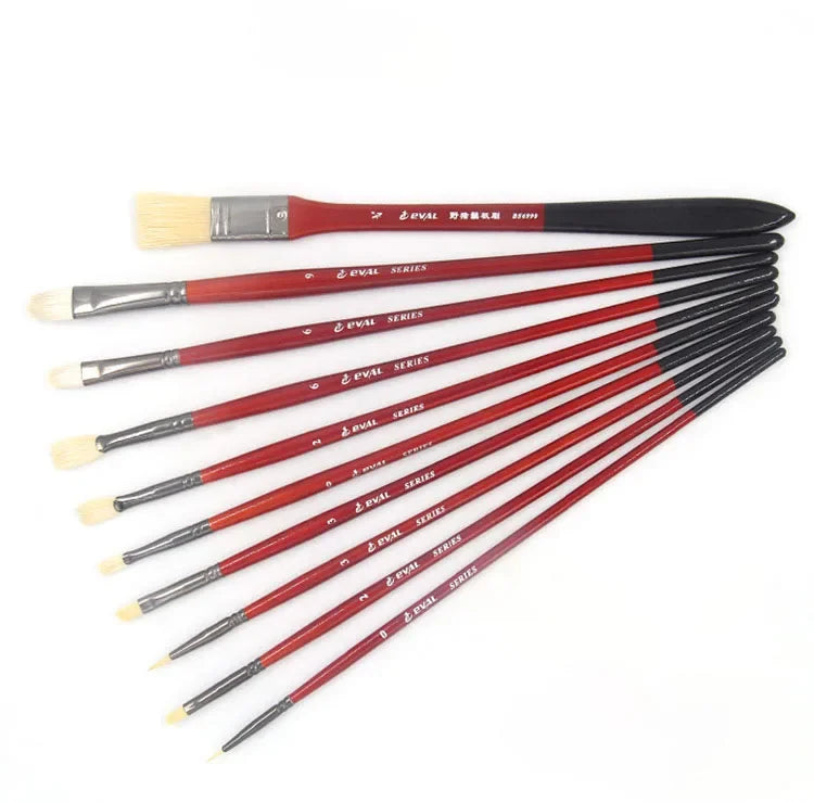 10 multi-functional artist paint brushes Bristle, wool, nylon hair Birch short rod acrylic oil painting gouache pens paint brush