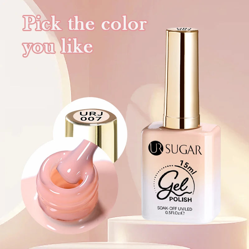 UR SUGAR 6 Colors Jelly Nude Pink Gel Nail Polish Spring Summer Fall Winter Semi Permanent Soak Off UV&LED Gel Nail Art Varnish