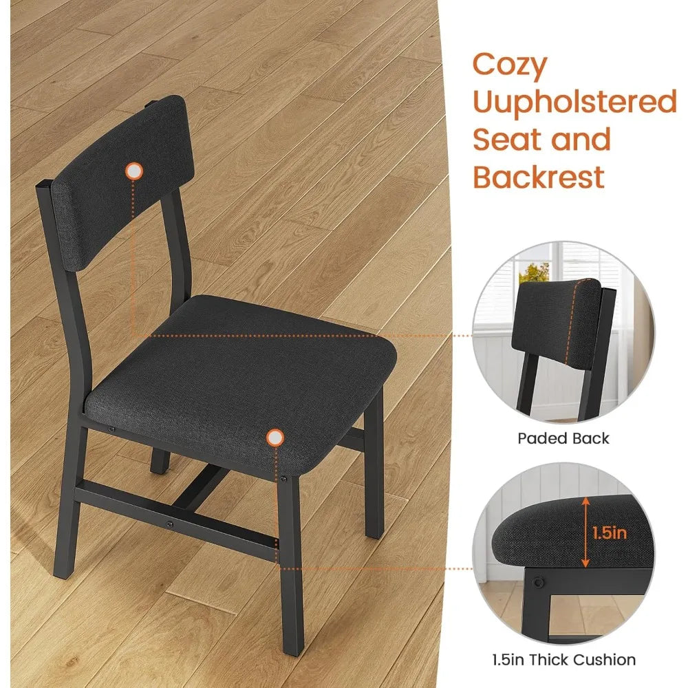 "4-6 Person Extendable Dining Table Set with 4 Cushioned Chairs and MDF Board"