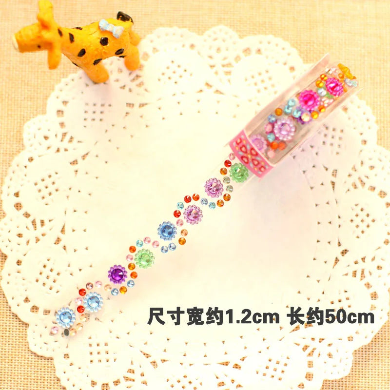 5 self crystal rhinestone sticker rolls with sparkling diamond texture mobile phones photo albums DIY decorative materials