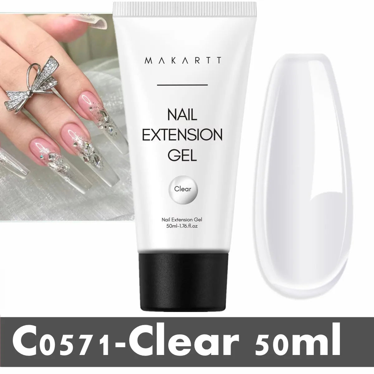Makartt Poly Nail Extension Gel for Nails ,Clear Pink Builder & Sculting Soak Off Hard Gel for Strong Natural Look for Beginer