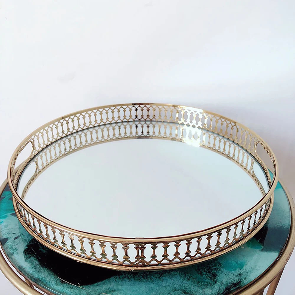 Mirror Tray with Antique Bronze Finish, Resin Build, Easy Installation, Small Footprint for Home and Office Decoration