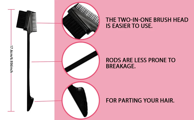 Edge Control Brush Frizz Control Edge Control Comb Tame Frizz High Quality Edge Styling Brush and Quickly Smoothing Edge