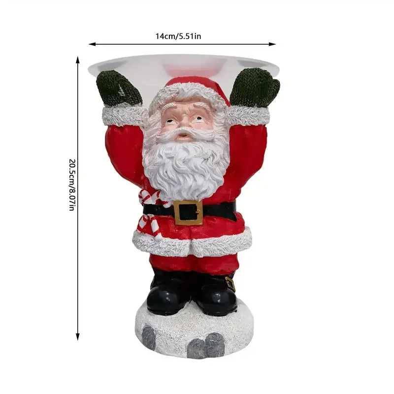 Resin Santa Claus Tray - Battery-Free Holiday Christmas Party Decorations for Festive Parties, Mantel, Sideboard - Durable Indoor/Outdoor Christmas Tabletop Ornaments - Easy to Clean, Exquisite Craftsmanship Design