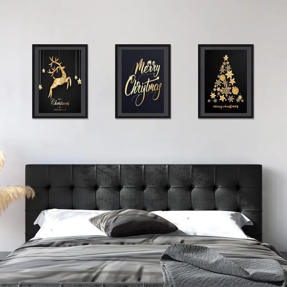 Set of 3 Black 24x36 Picture Frames, Suitable for 20x30 Photos with Mat or 24x36 Images without Mat, Versatile Wall Mounting Opt