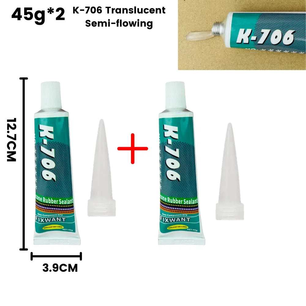 K-703 704 705 706 One-Component RTV Silicone Rubber Sealant Black White Transparent Electronic Component Sealing Glue 45g