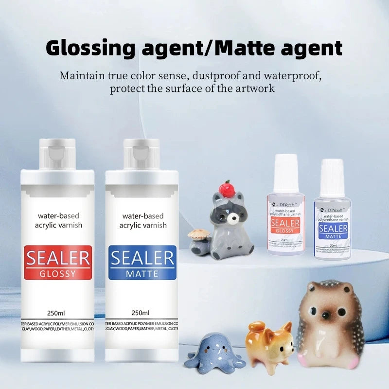 20/60ml Water-based Acrylic Varnish Sealer Glossy Sealer Matte Non-toxic Seal Gloss Oil Quick Drying Sealant Crafts Supplies