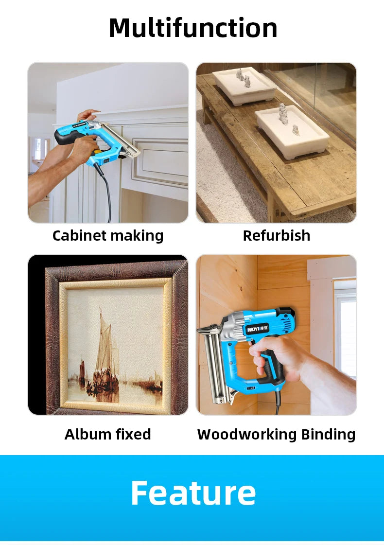 2300W Electric Nailer F30/F25/F20/F15 Electric Straight Staple Nail Gun 220V Woodworking Tool Furniture Tacker Stapler