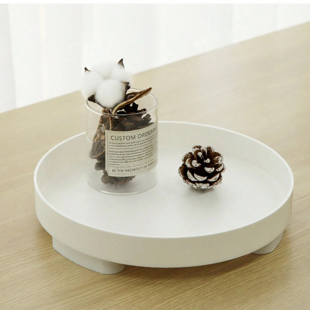 1 piece - Wooden desktop tray, entryway key holder, bathroom cosmetics organizer, simple living room desktop decoration gadget