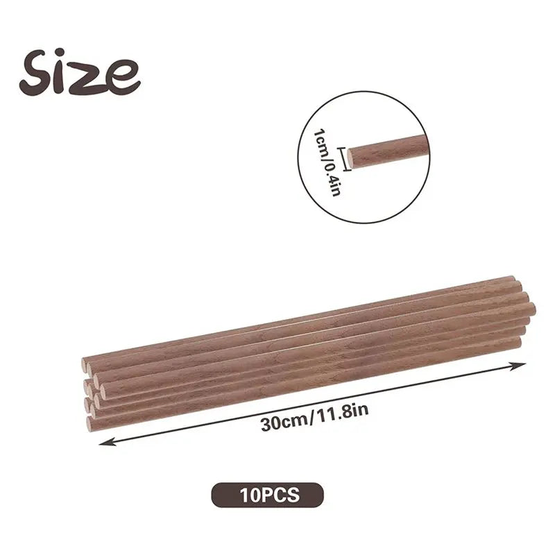 【COMELY】20 PCS Wooden Dowel Rods For Crafts Round Unfinished Walnut Dowel Rod Sticks Hardwood Sticks For DIY Crafting