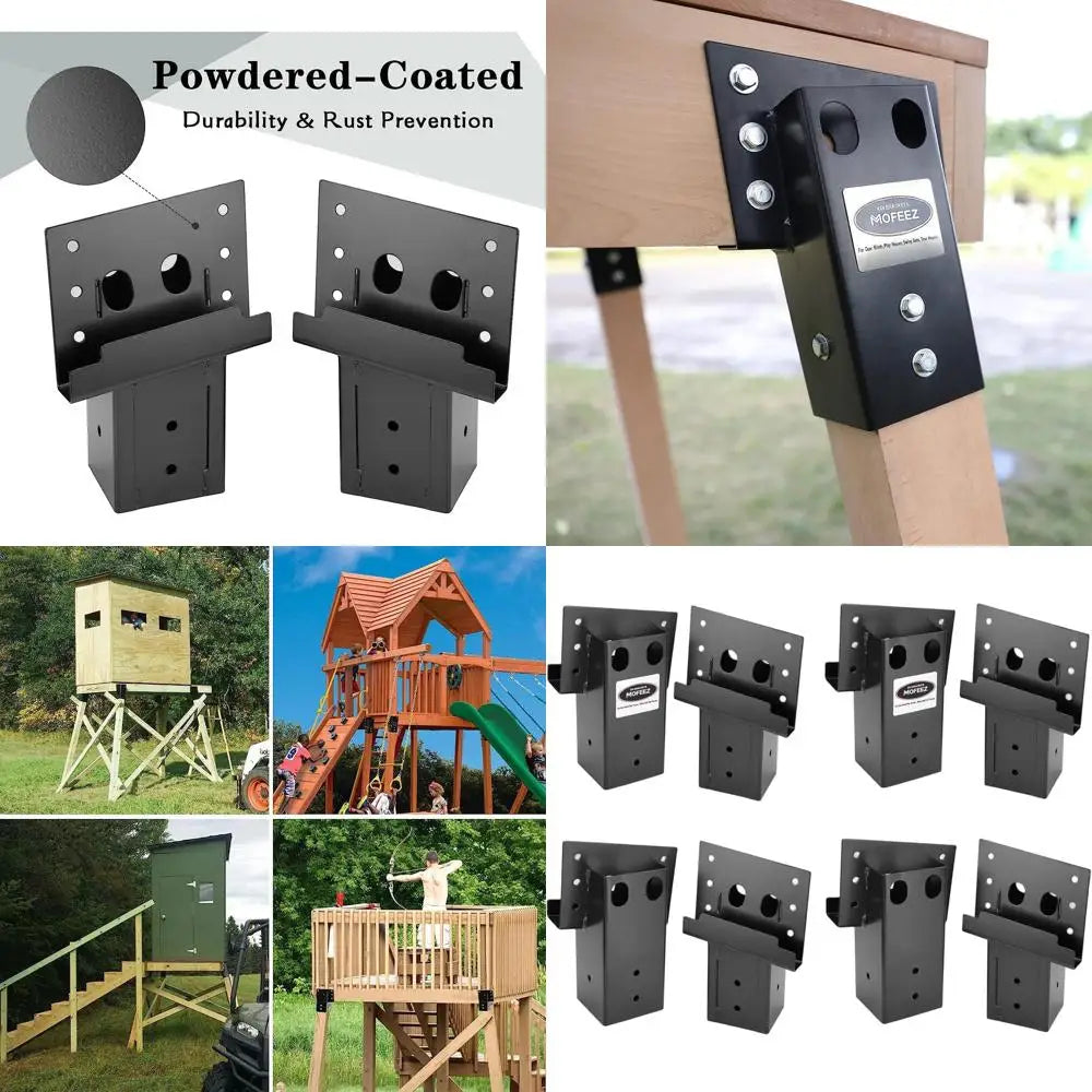 Set of 8 4x4 Outdoor Compound Angle Brackets for Deer Stands and Hunting Blinds