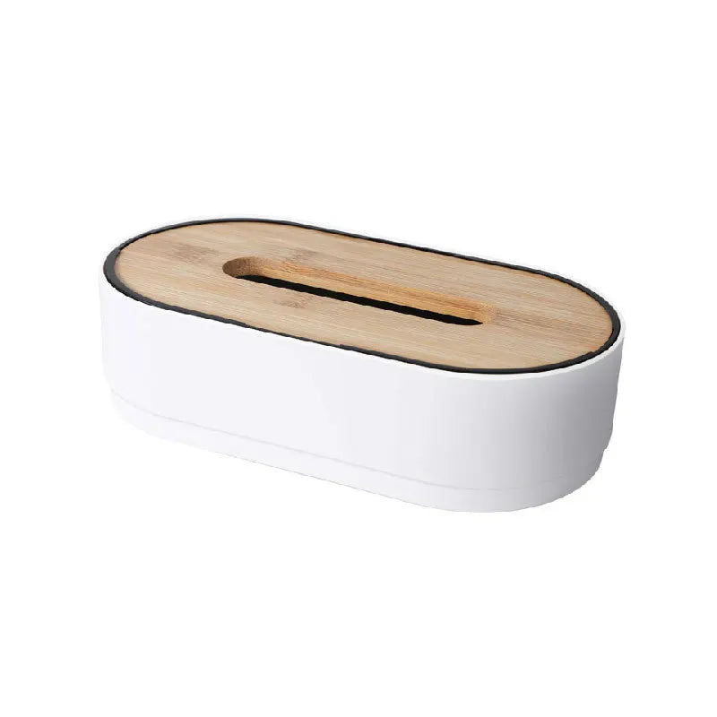 Bamboo Tissue Box Holder Cover, Toilet Paper Dispenser & Napkin Holder Case, Paper Towel Storage Box Organizer
