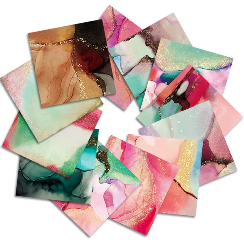 24 Sheets 30x30cm Craft Scrapbooking Paper Pad Watercolored Single-Side Printing Junk Journal Cardstock Supplies for Card