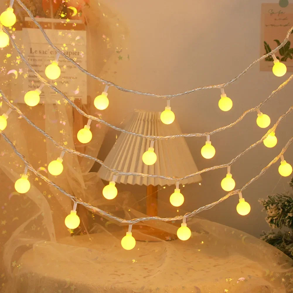 Battery Powered Led Ball String Lights Indoor Globe Fairy Light for Wedding Decorative Light String Tent Christmas Decoration