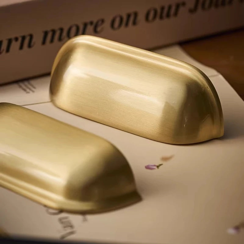 Bedroom Wardrobe Kitchen Drawer Shoe Cabinet Door Handle Gold Shell Shape Brass Handle Furniture Knob Handware Decorative Handle