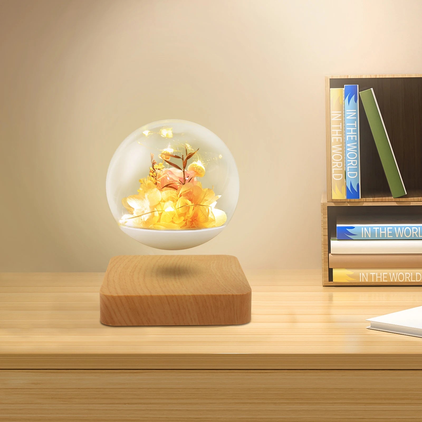 2700k Floating Flower Lamp, Floating Flowers with LED Light, Magnetic Levitation Flower Light