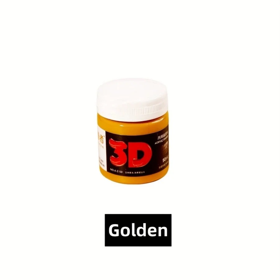 50/100/300 milliliters Golden and Silver Acrylic Paints, Metallic Pearlescent, Hand-painted Gypsum Glue, Waterproof and Non-fadi