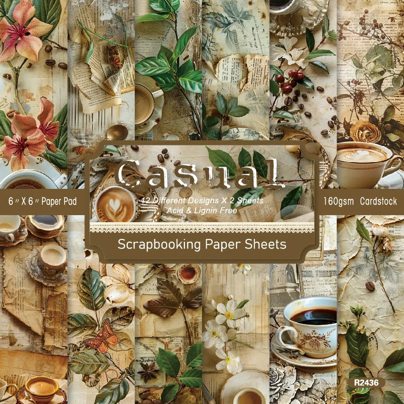 12 Sheet Scrapbooking Paper 15x15cm,  6x6in Scrapbooking Paper Acid-Free Cardstock Backgrounds Card for DIY Art Craft Decoration