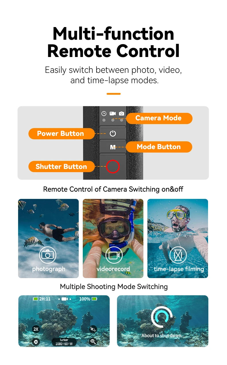 TELESIN Buoyancy Bar Selfie Stick Waterproof Selfie Stick With Hand Strap Wireless Remote Control For Gopro Hero 9 10 11 12 13
