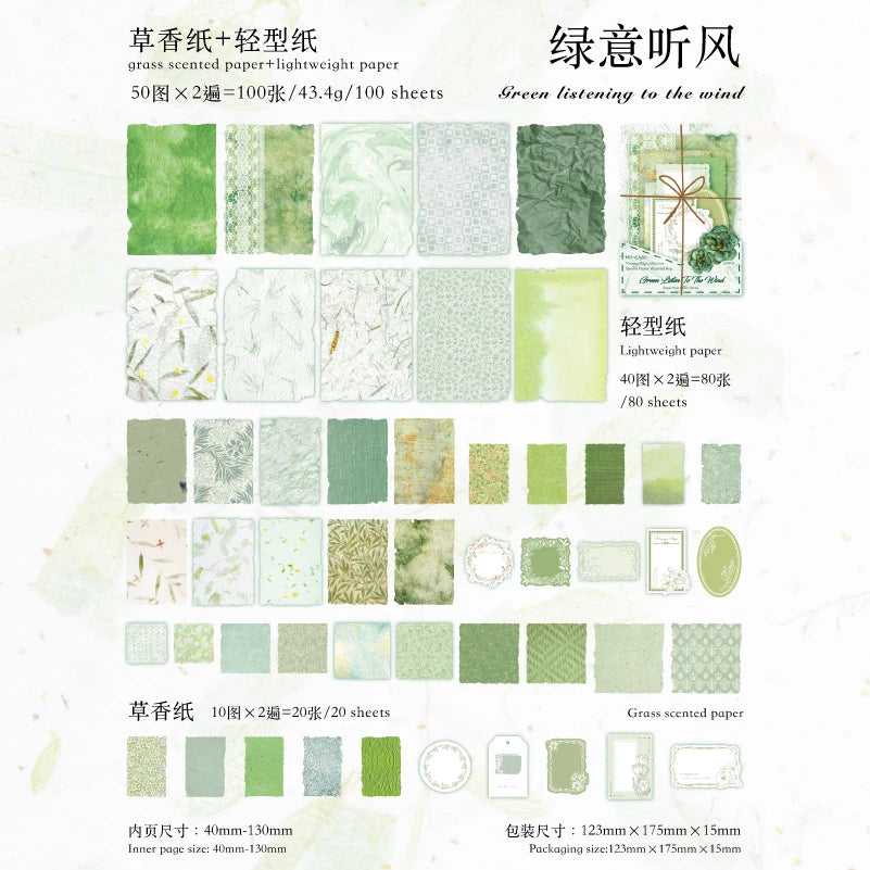 4Style Paper Post Office Series Scrapbooking Set Diy Handheld Account Diary Decoration Collage Material