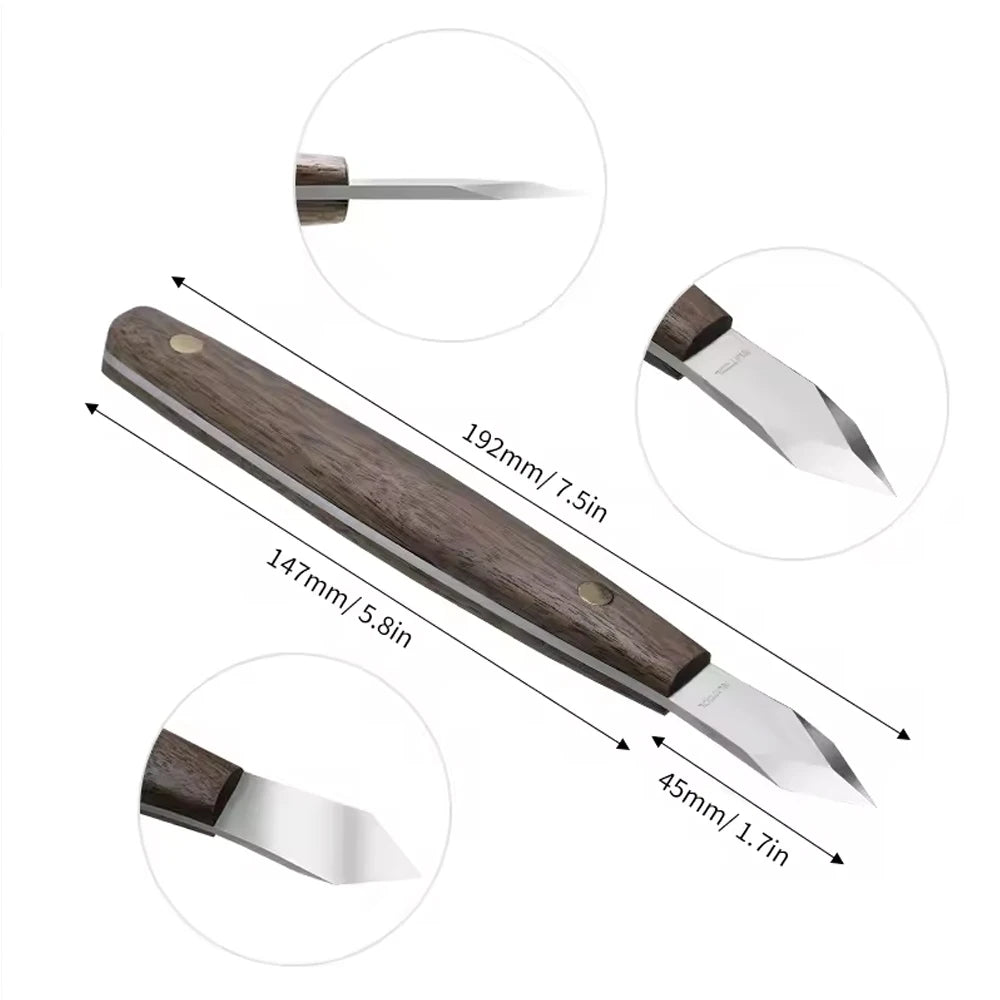 High Carbon Steel Marking Knife with Double Bevel Blade Wooden Handle for Precision Marking and Carving with Protective Sheath
