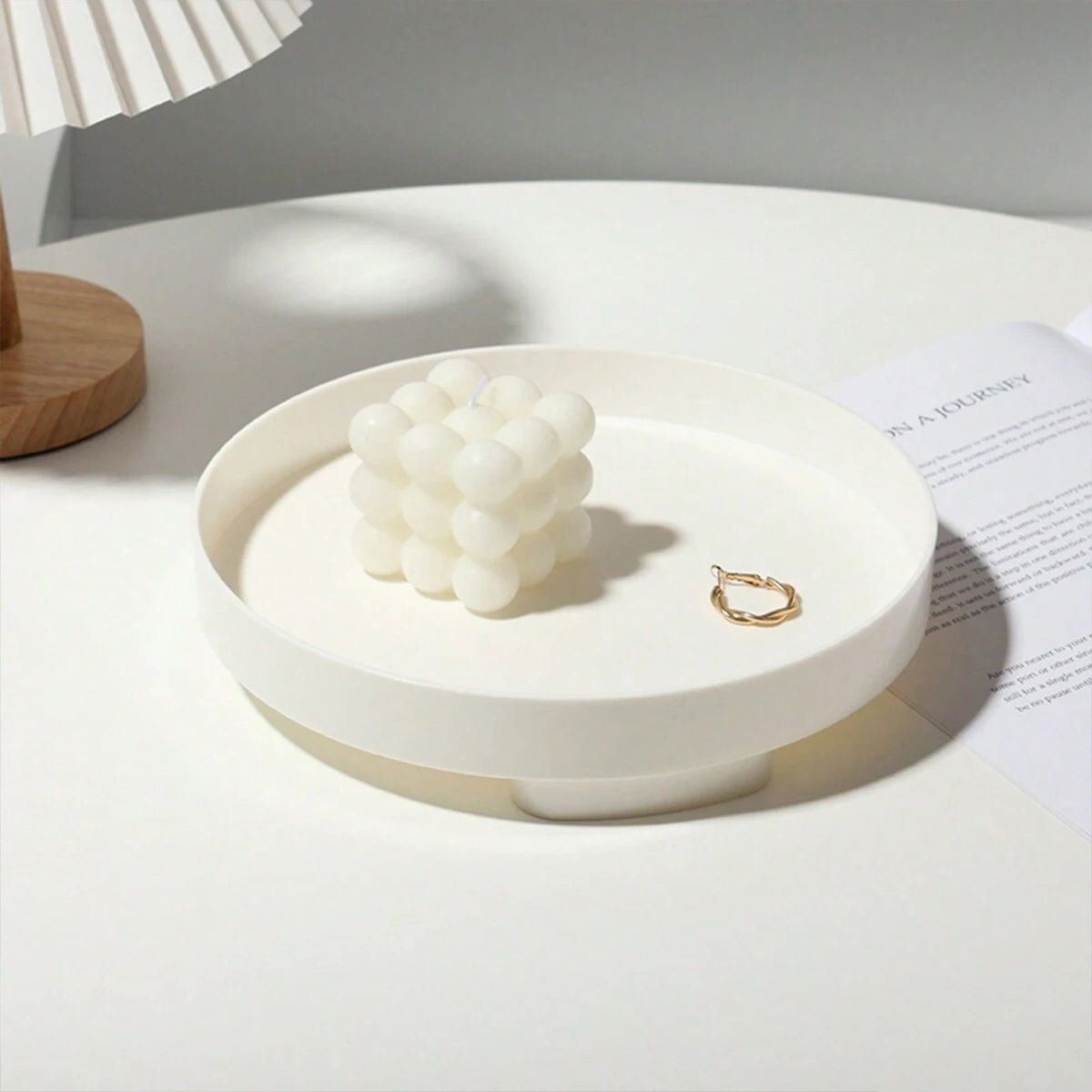 1 piece - Wooden desktop tray, entryway key holder, bathroom cosmetics organizer, simple living room desktop decoration gadget