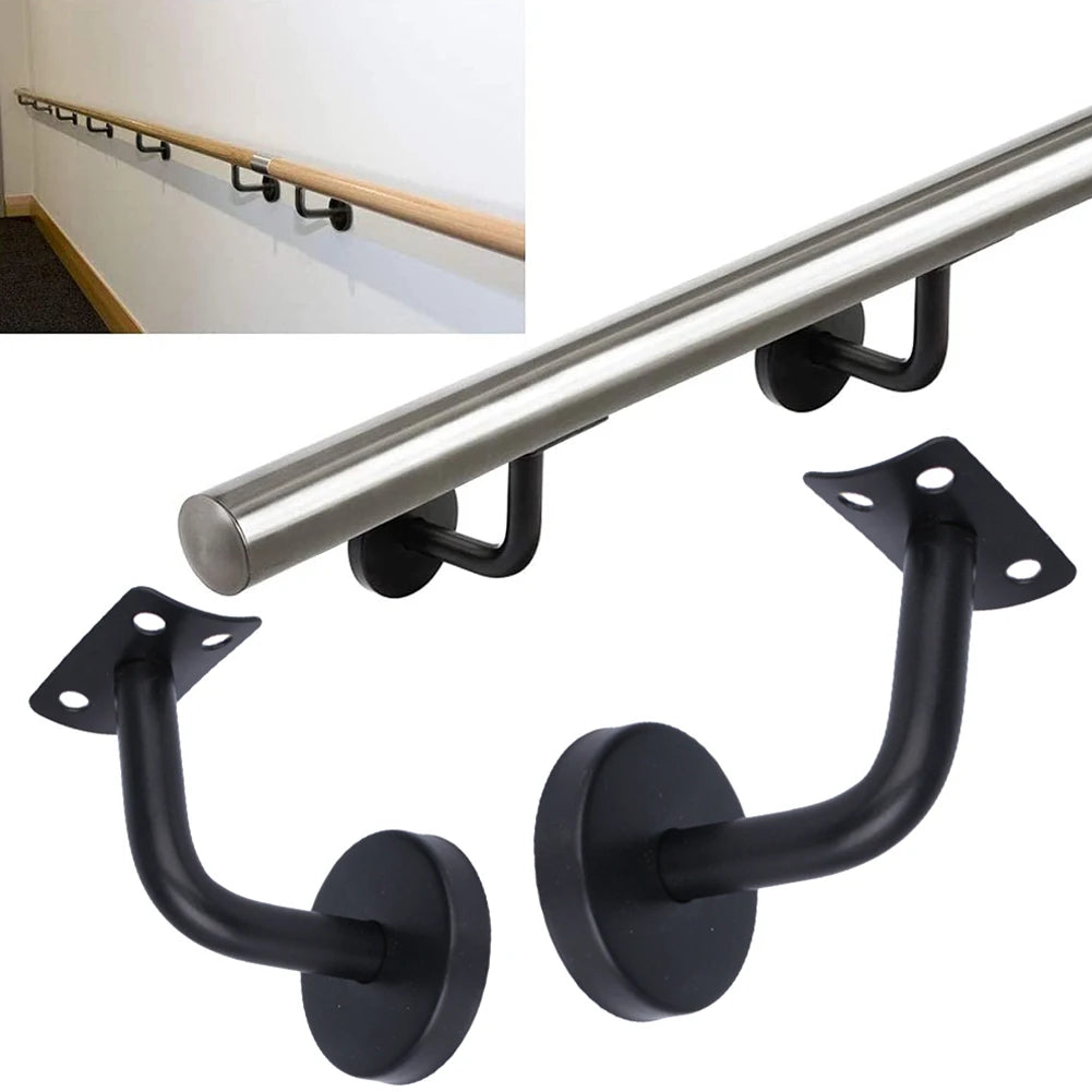 Black Handrail Bracket Stainless-Steel Handrails Wall Mounted Bracket Support Hand Rail Stair Railing Guardrail Accessory