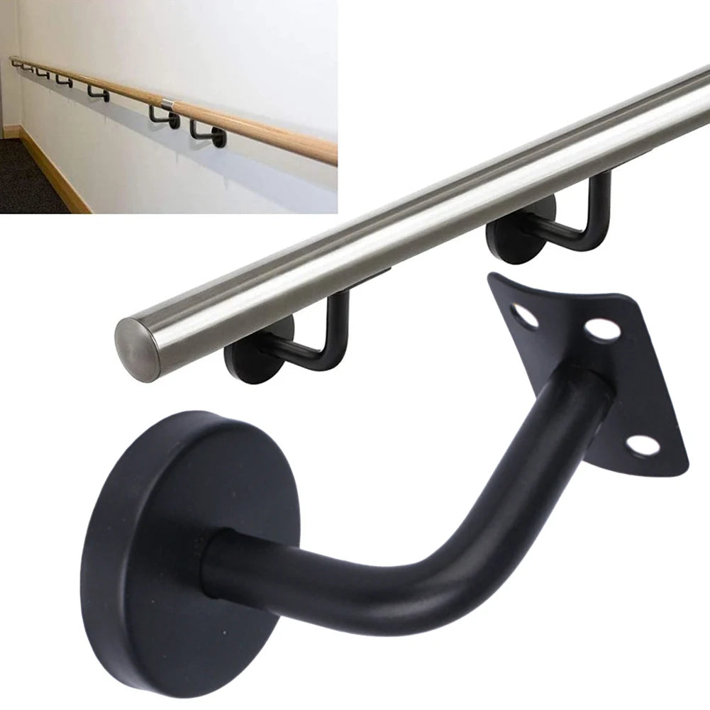 Black Handrail Bracket Stainless-Steel Handrails Wall Mounted Bracket Support Hand Rail Stair Railing Guardrail Accessory