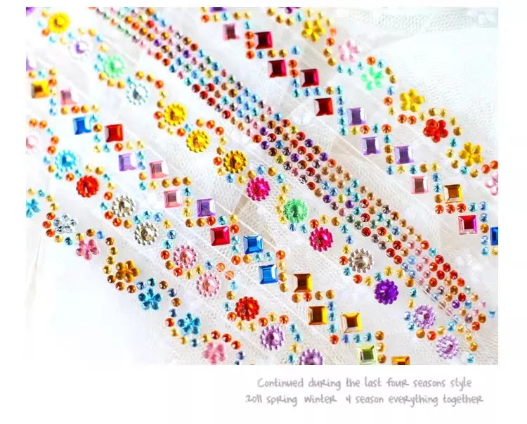 5 self crystal rhinestone sticker rolls with sparkling diamond texture mobile phones photo albums DIY decorative materials