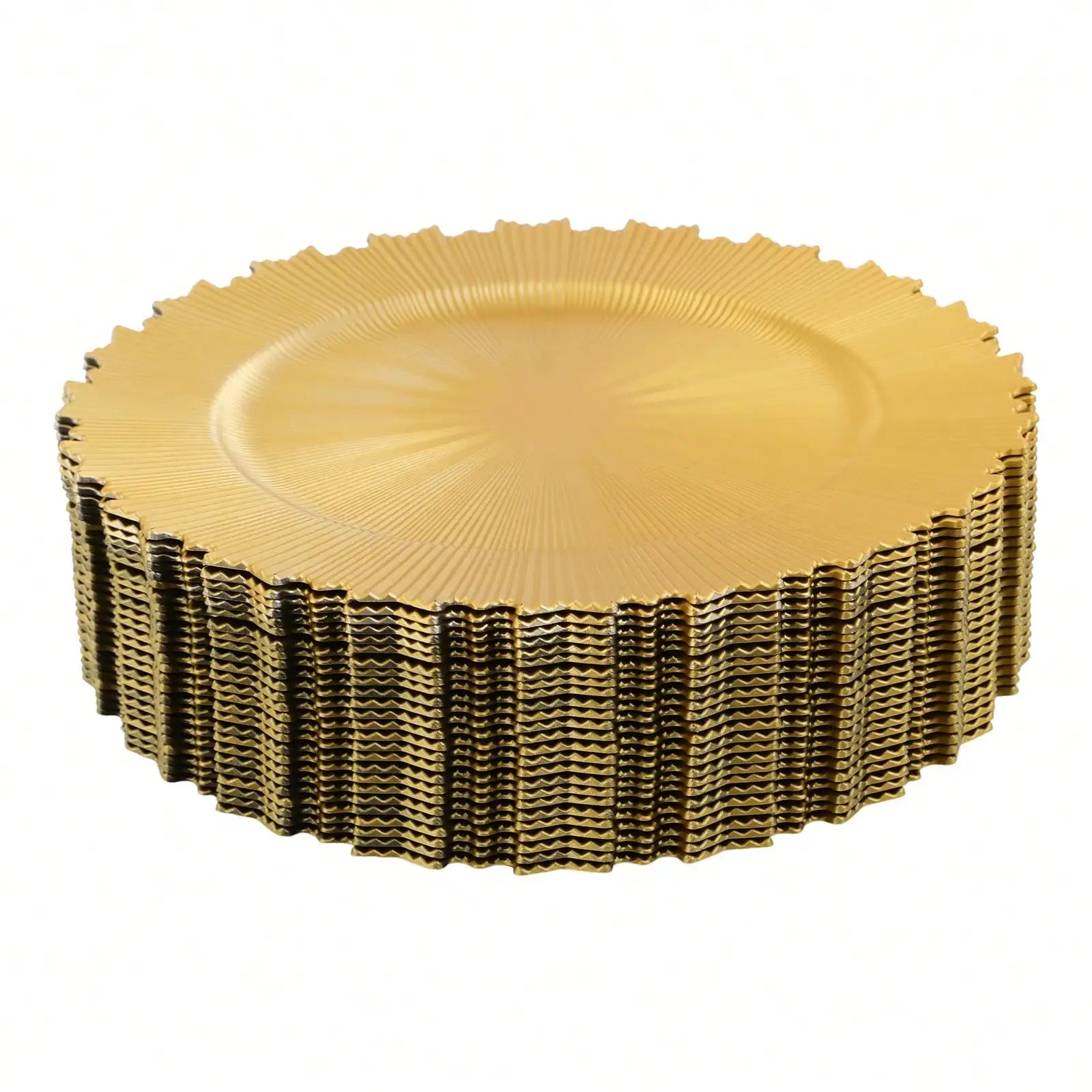 50 Pcs Round Charger Plates,Gold Charger Plate for Birthday Parties, Holidays, Weddings, Banquets, Camping, Picnics, Barbecues