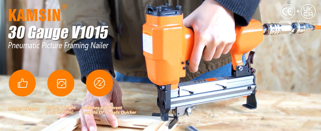 KAMSIN V1015 No. 30 Flexible Air Nail Gun 30V Staple Gun for Home DIY Photography Studios