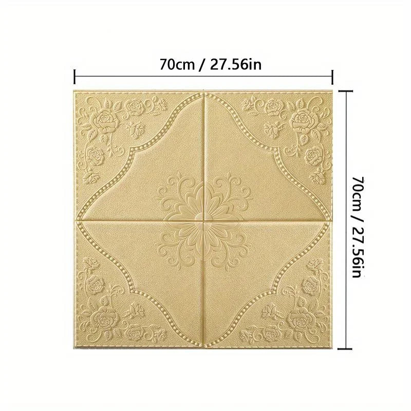 1-10pcs70cm*70cm Modern Paper Ceiling Decorative Waterproof Moisture-proof Mildew proof Wall Self-adhesive 3D Bedroom Background