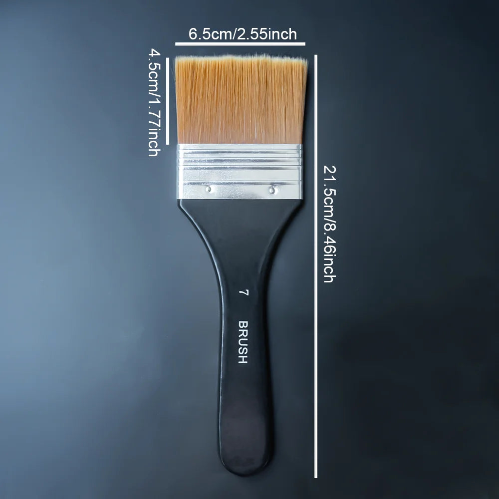 Paint Brush, Flat Bright Paint Brushes Craft Basecoating Paint Brushes with Wooden Handle for Acrylic, Oil, Watercolorercolor