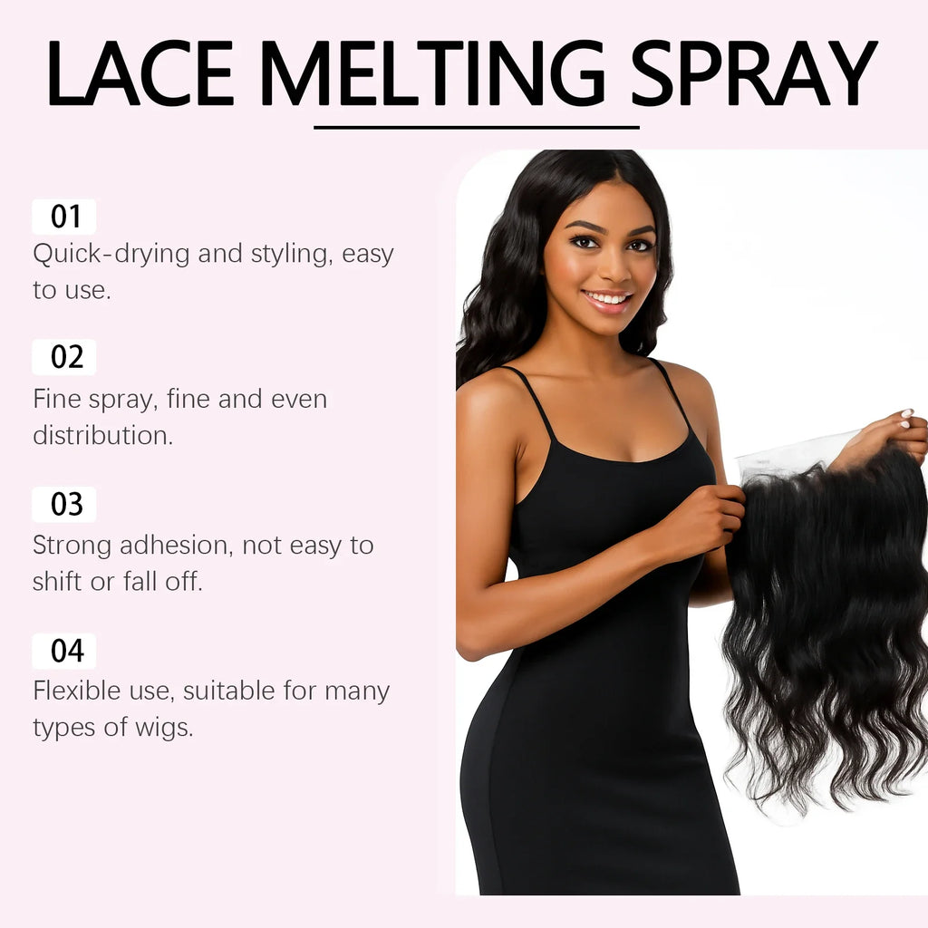 Wig Adhesive Spray Water Resistant For Lace Front Wig Gentle Formula Easy Removal Strong Invisible Waterproof Lace Glue Spray