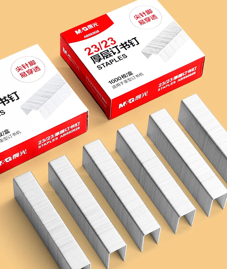 M&G 23/23 Stapler Staples, Long Leg Staples, Can Staple 2-200 Pages, 1 Pack/5 Boxes, Suitable for School and Office Desk Use.