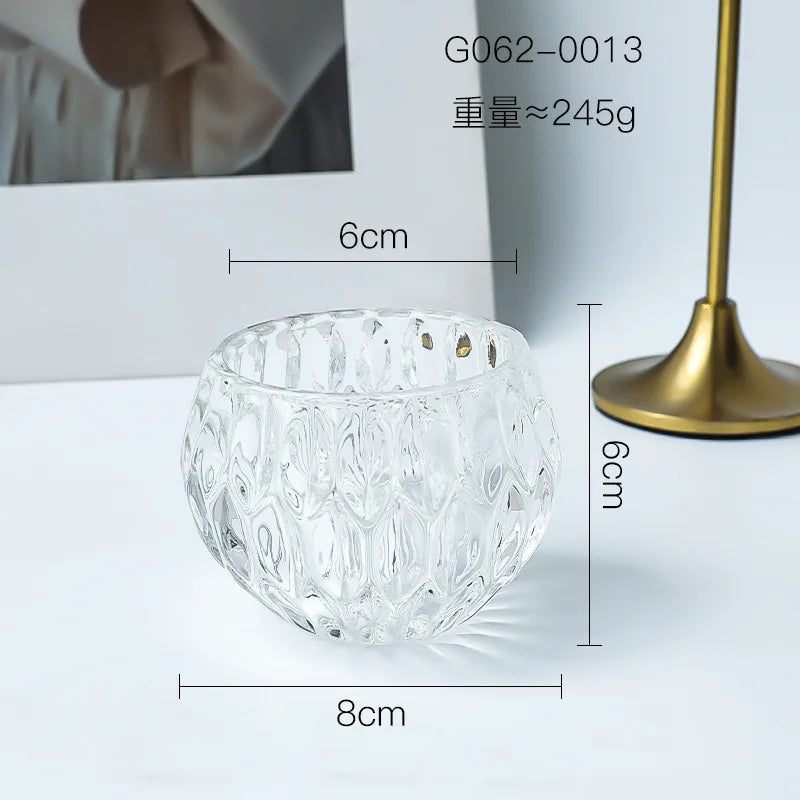 Nordic spherical pumpkin lamp thickened glass candle holder bar candlelight dinner home decorative ornaments craft gifts